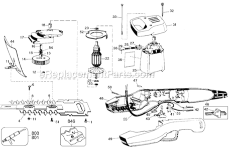 Page A Diagram and Parts List for TR160 Type 1 Black and Decker Hedge Trimmer